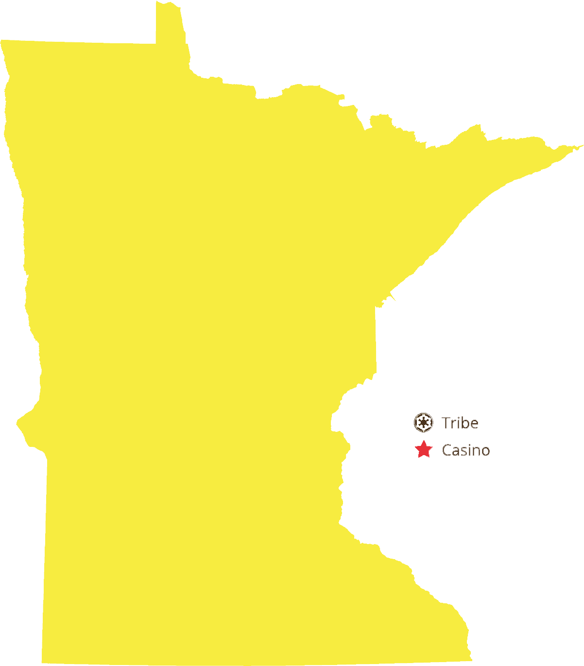 Shape of Minnesota in yellow